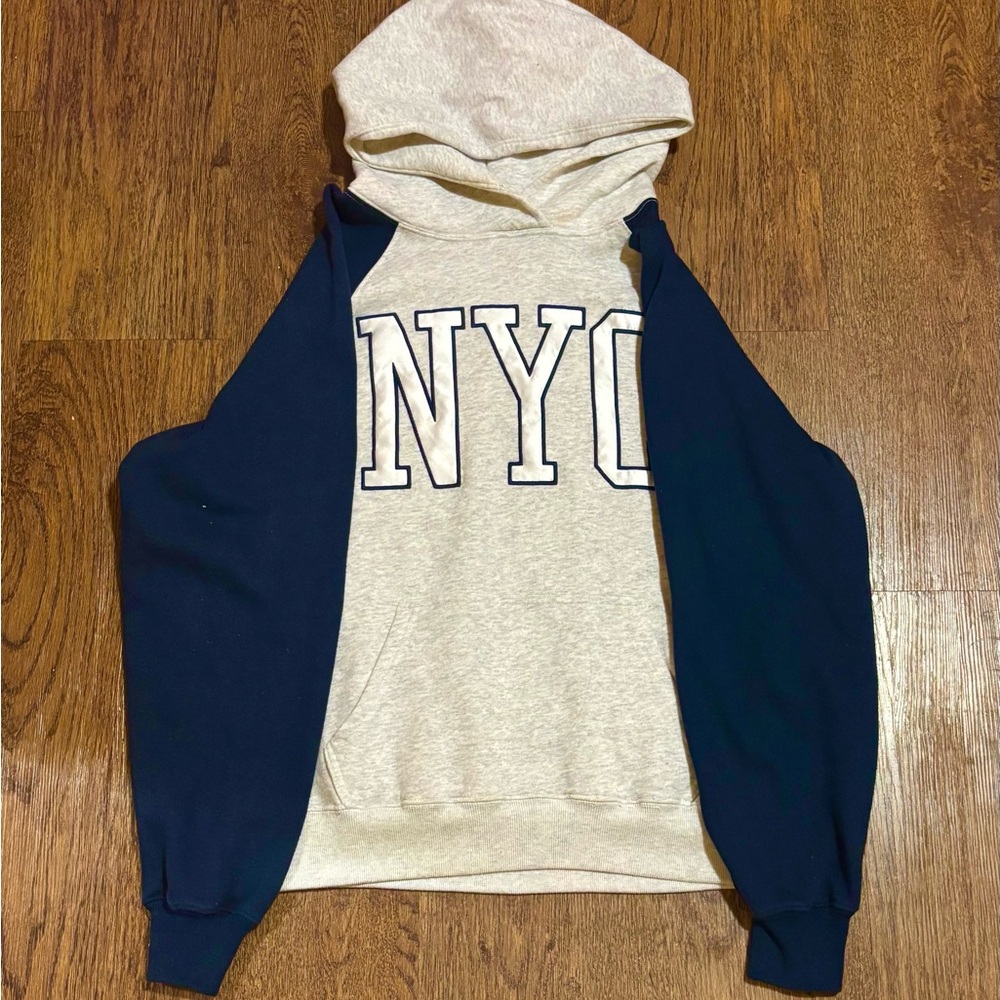 Hollister Co. Oversized NYC Hoodie with Navy Sleeves